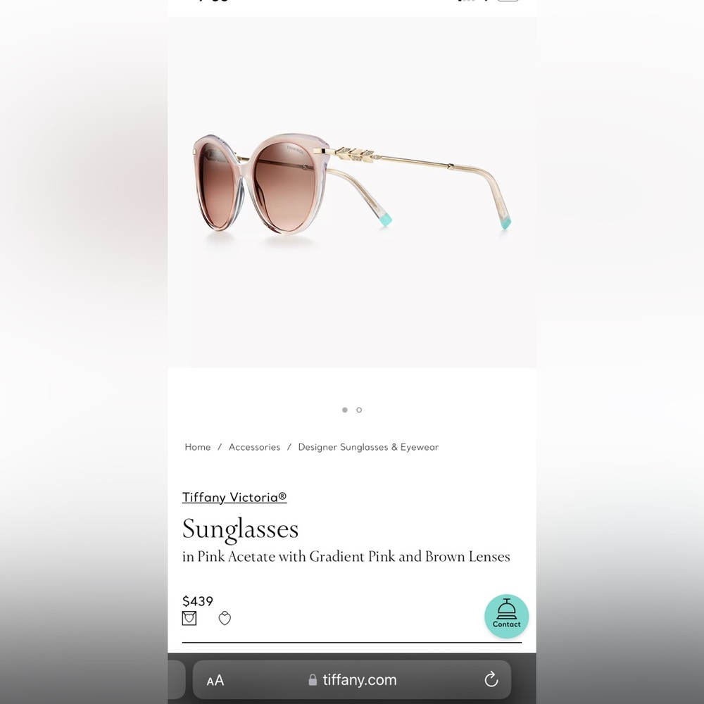 Tiffany&co sun glasses,  Color gradient pink and brown lenses